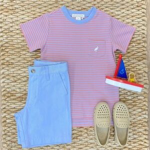 TBBC Carter Crewneck tee short sleeve toddler boy pima pocket beale parrot cay